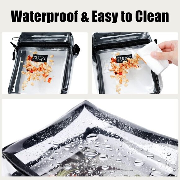 Clear Bag Stadium Approved, TPU Clear Purses Inside Pocket，Crossbody Bag Adjusta - Picture 4 of 6